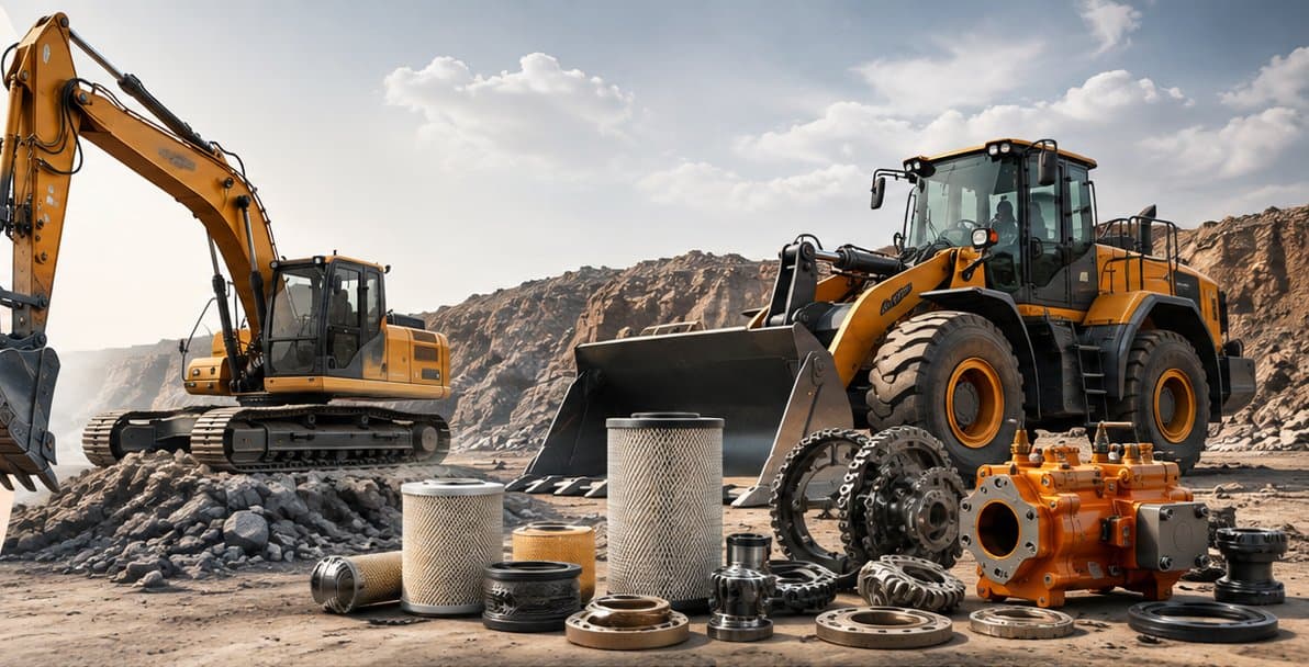 Excavator, wheel loader, and heavy equipment spare parts